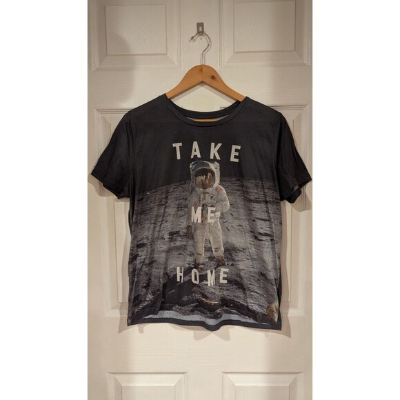 Astronaut Graphic T Shirt Space Moon Take Me Home Black Adult - Picture 3 of 6